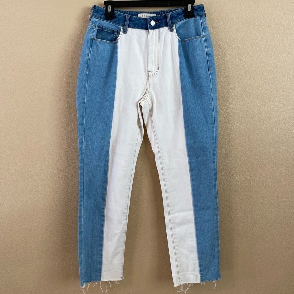 PacSun Size 27 High Waist Two Tone Wash Mom Jeans Vintage Inspired Vibe FLAW